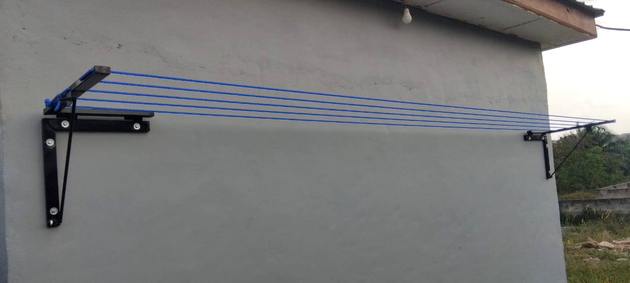 Extended-arm drying line — 5 ropes, 2 support arms