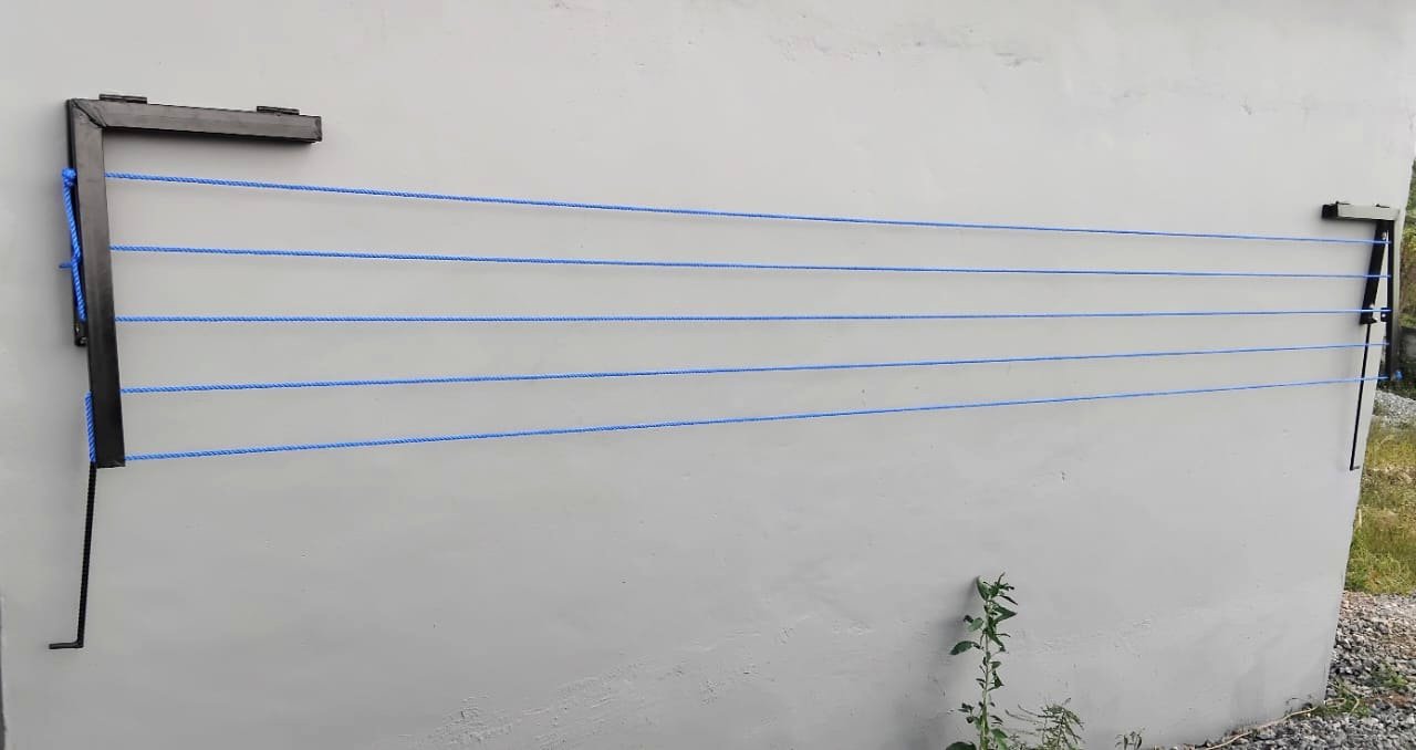 Extended-arm drying line — 5 ropes, 2 support arms