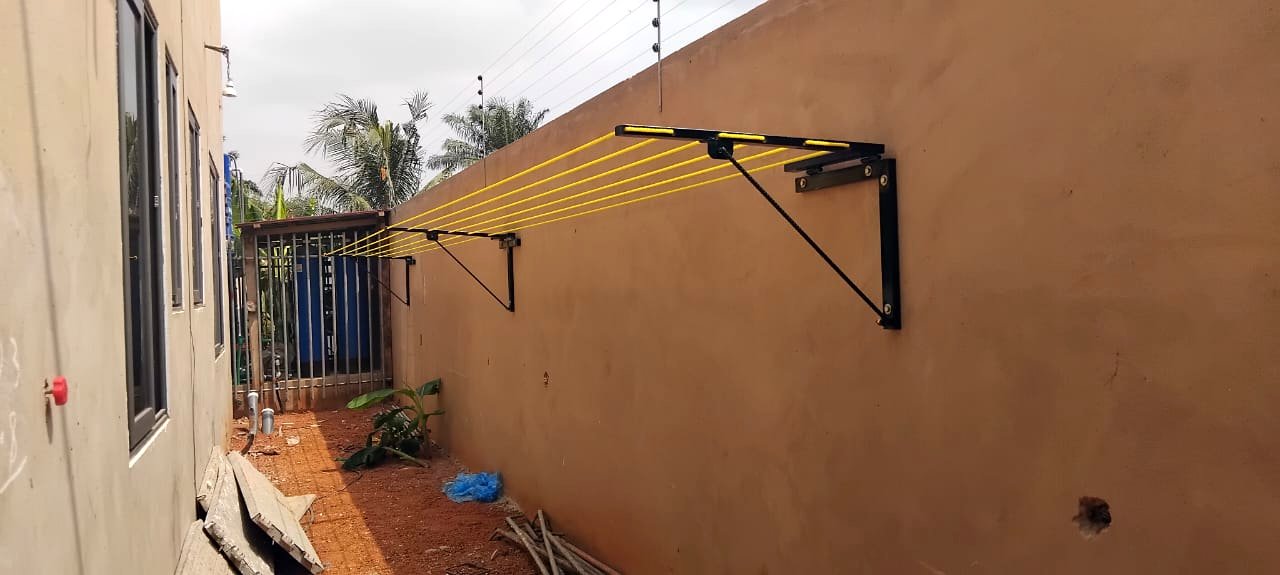 Extended-arm drying line — 6 ropes, 3 support arms